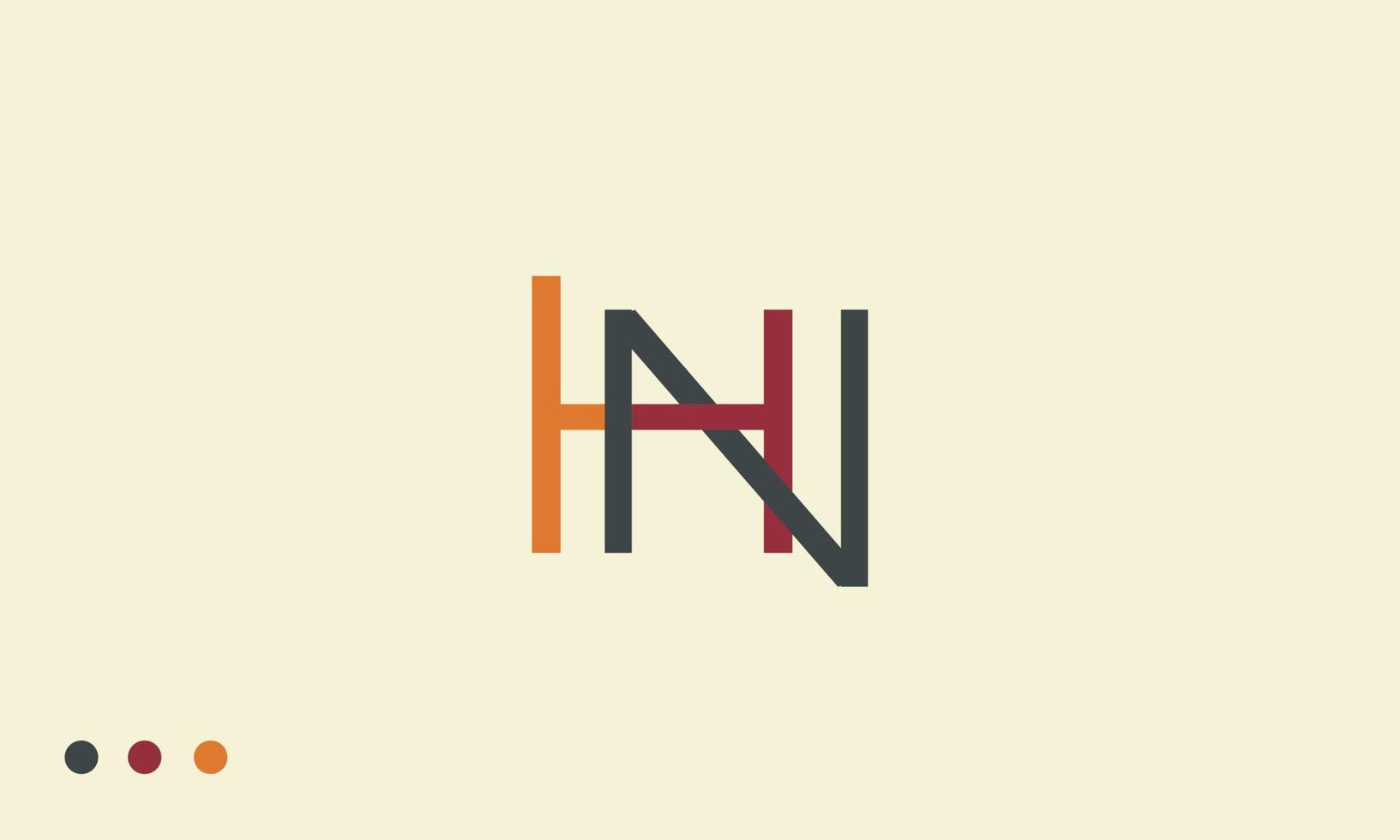 alphabet buchstaben initialen monogramm logo hn, nh, h und n vektor