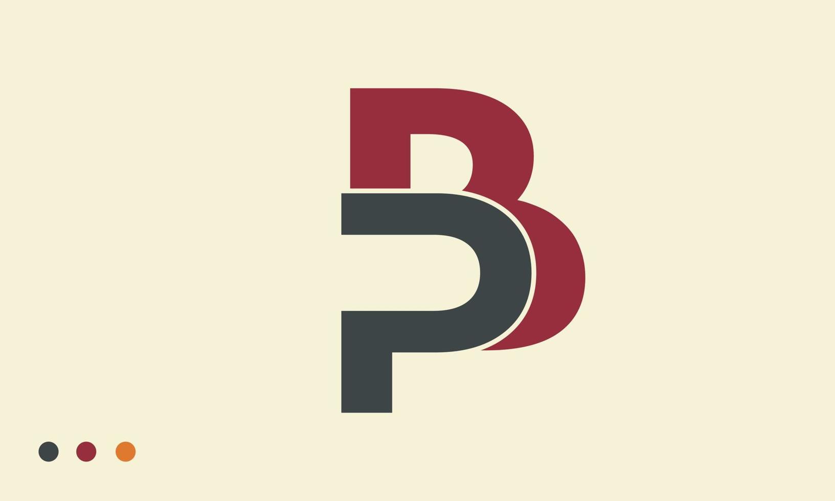 alfabetet bokstäver initialer monogram logotyp pb, bp, p och b vektor