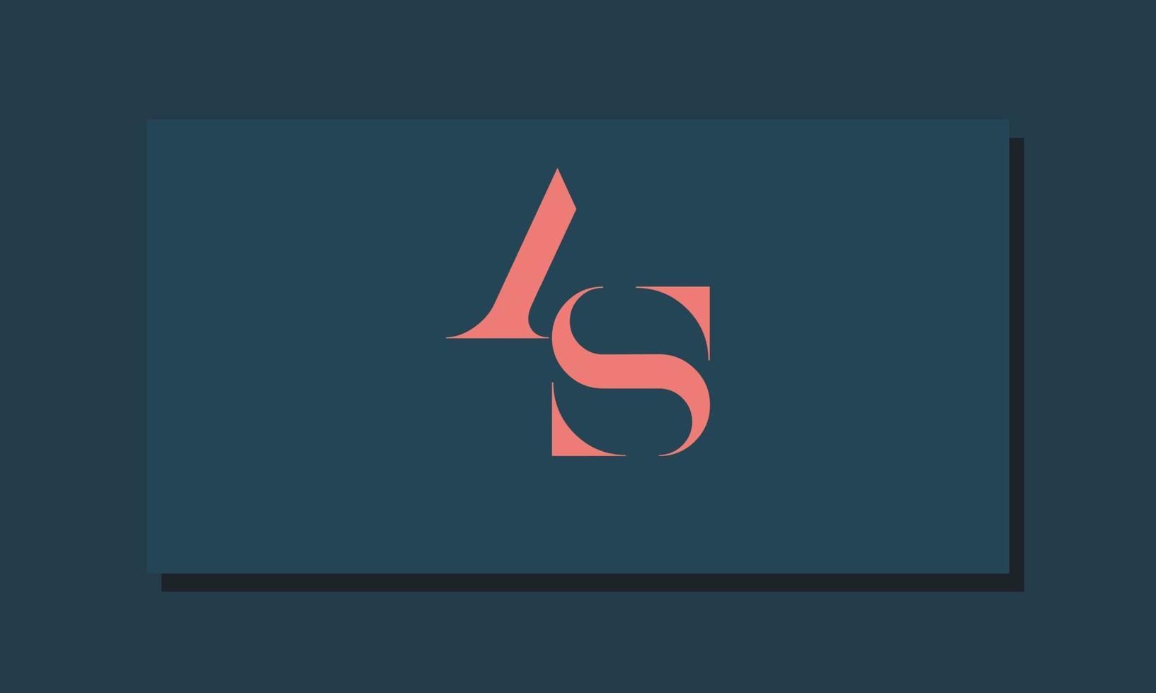 alfabetet bokstäver initialer monogram logotyp as, sa, a och s vektor