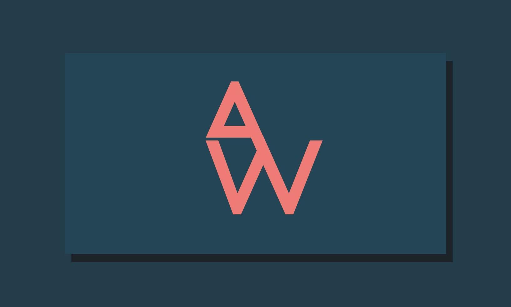 alfabetet bokstäver initialer monogram logotyp aw, wa, a och w vektor