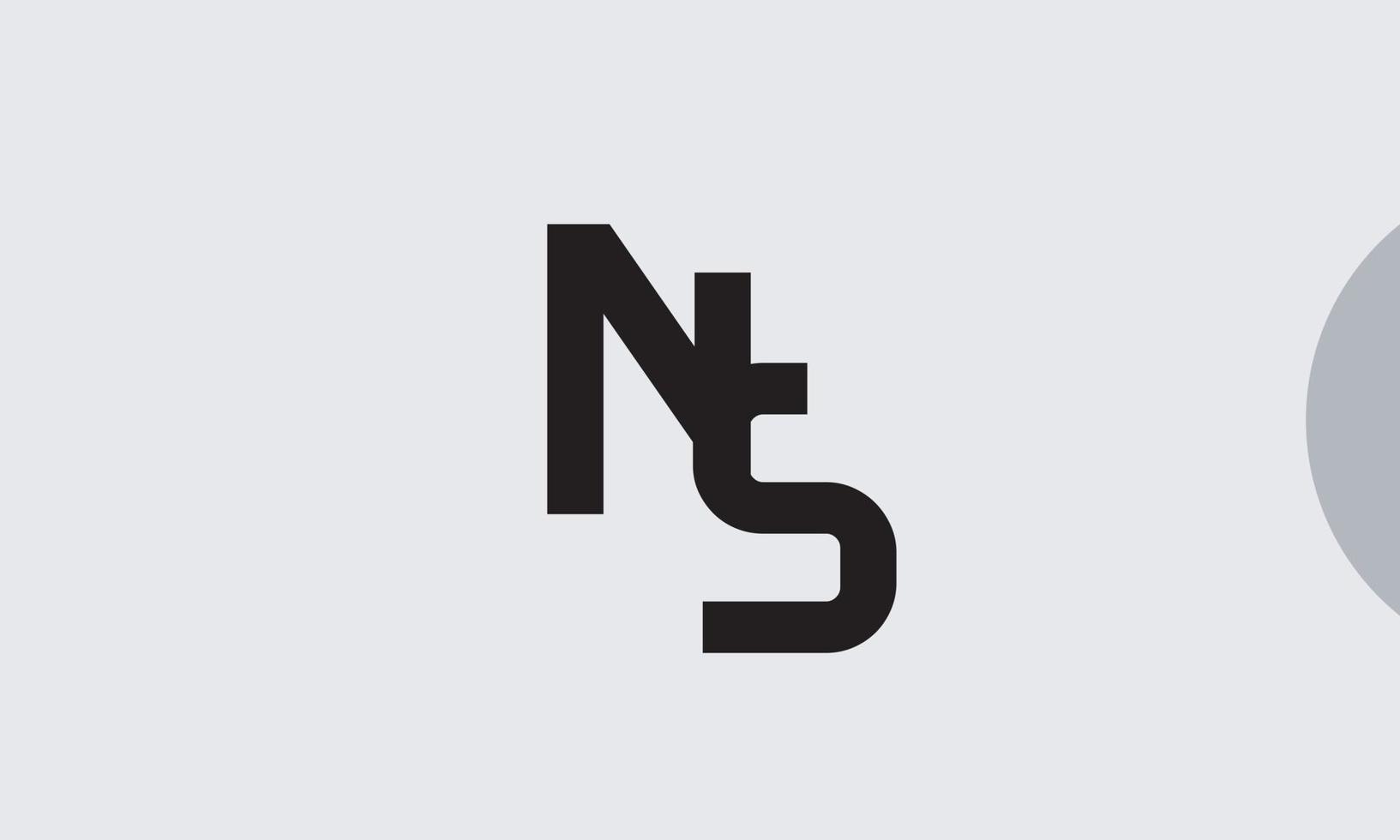 alfabetet bokstäver initialer monogram logotyp ns, sn, n och s vektor