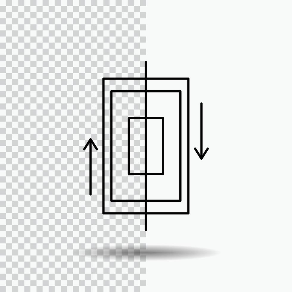 synkronisera. synkronisering. data. telefon. smartphone linje ikon på transparent bakgrund. svart ikon vektor illustration