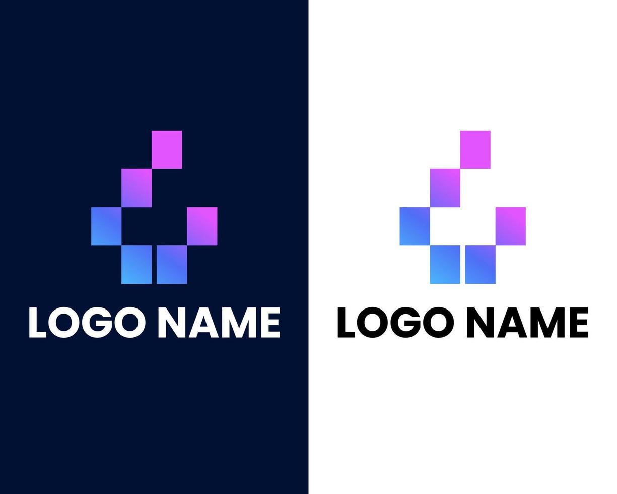 buchstabe l mit tech-designvorlage für modernes logo vektor