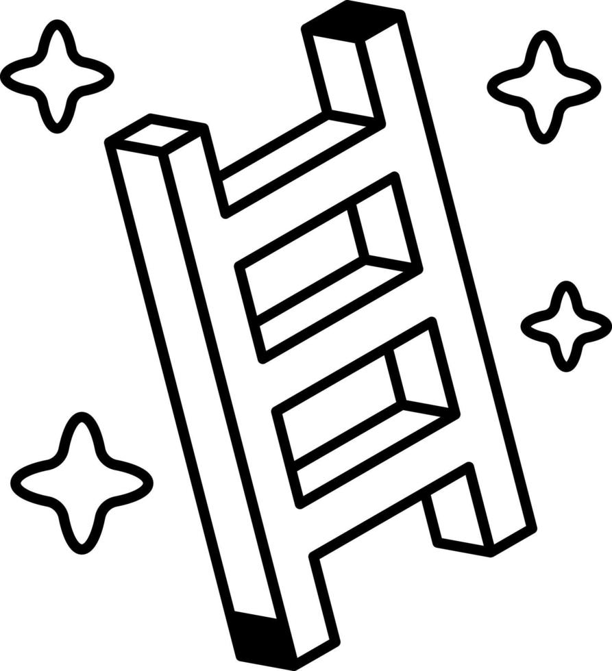 ett ikon av stege linje design vektor