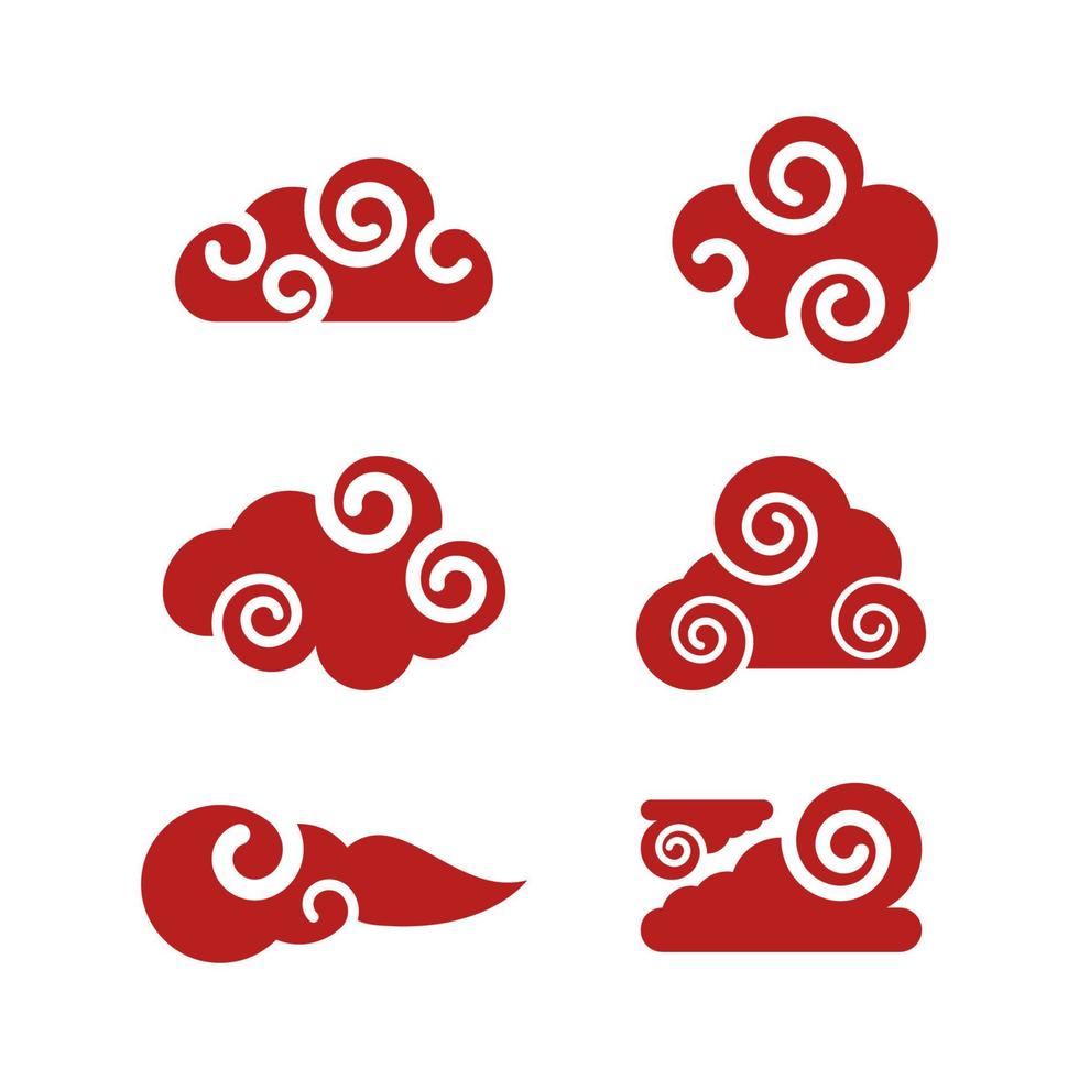 kinesiska moln mall vektor ikon