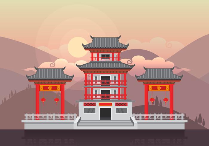 Kina Town Illustration vektor