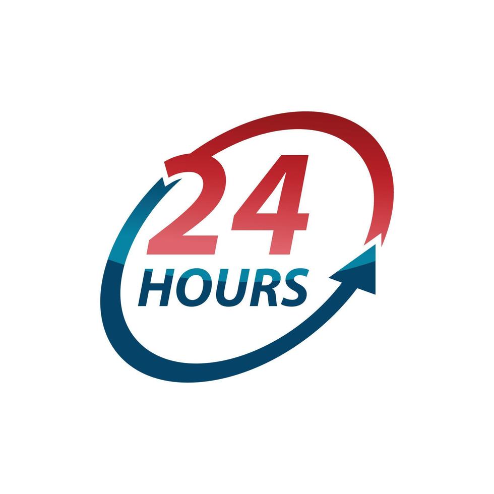 das 24-Stunden-Icon-Design-Bild vektor