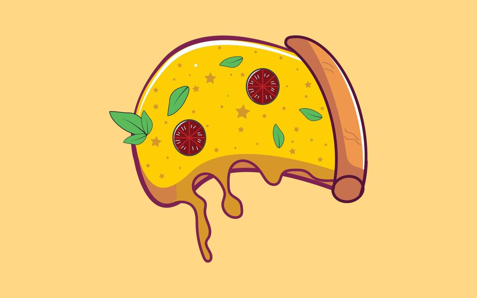 pizza tecknad vektorillustration. snabbmat koncept isolerad vektor