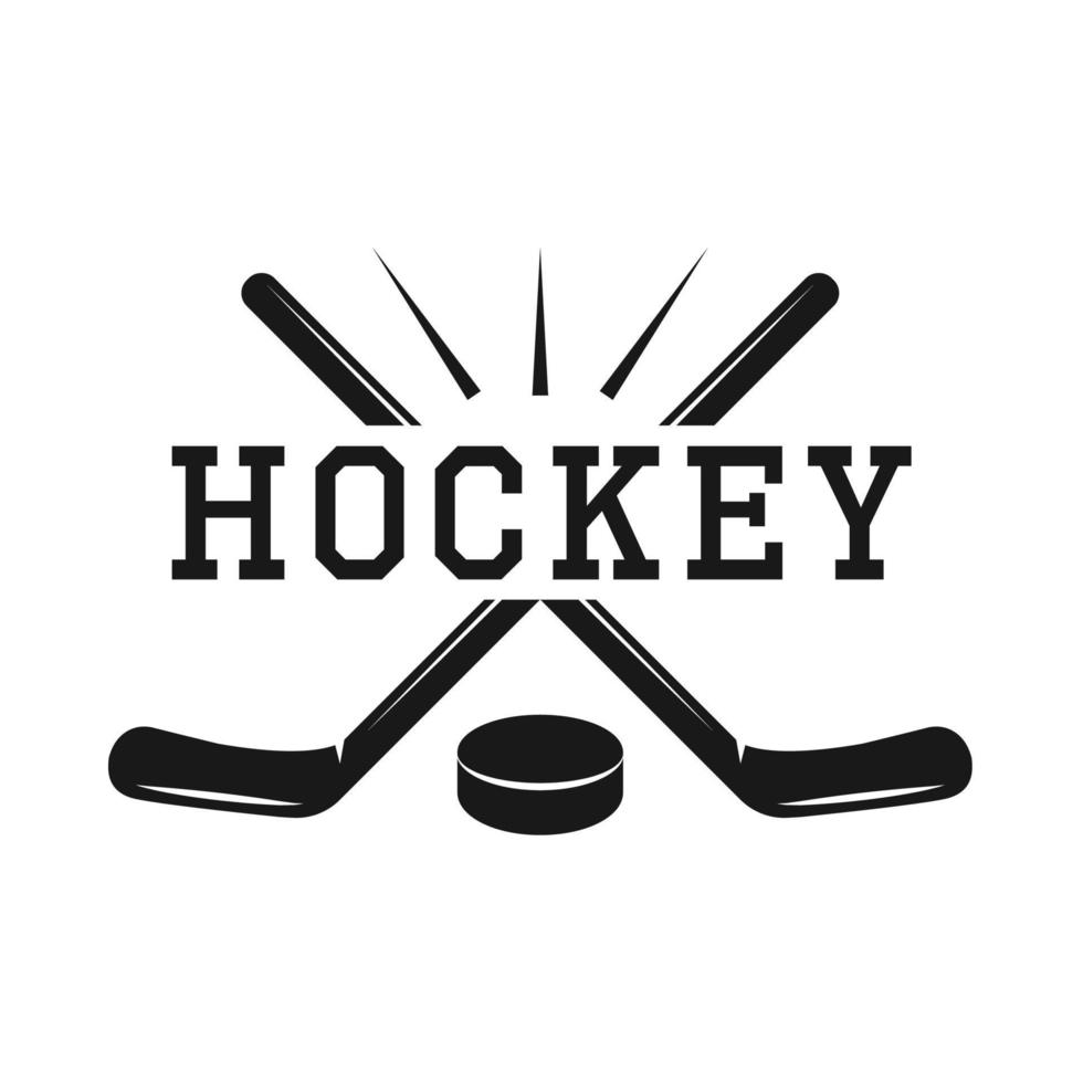 uppsättning av årgång retro vinter- sport hockey emblem, logotyp, bricka, märka. märke, affisch eller skriva ut. svartvit grafisk konst. gravyr stil vektor