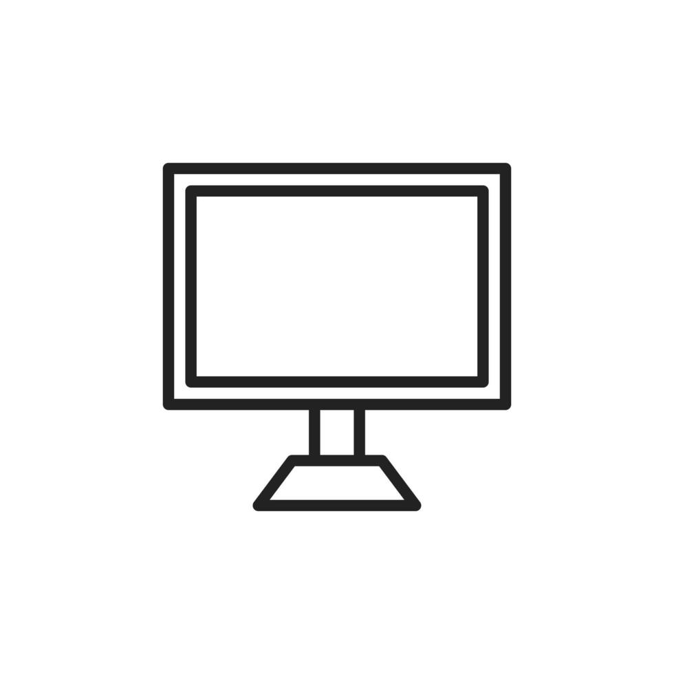 Desktop-Computerbildschirm oder Monitorzeile Symbol Zeichen Grafikdesign vektor