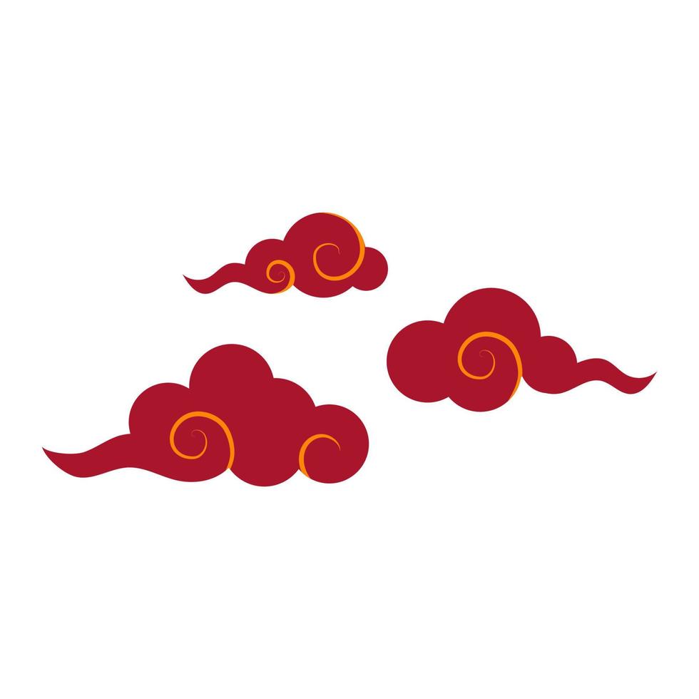 röd moln asiatisk kinesisk traditionell mönster dekoration prydnad vektor