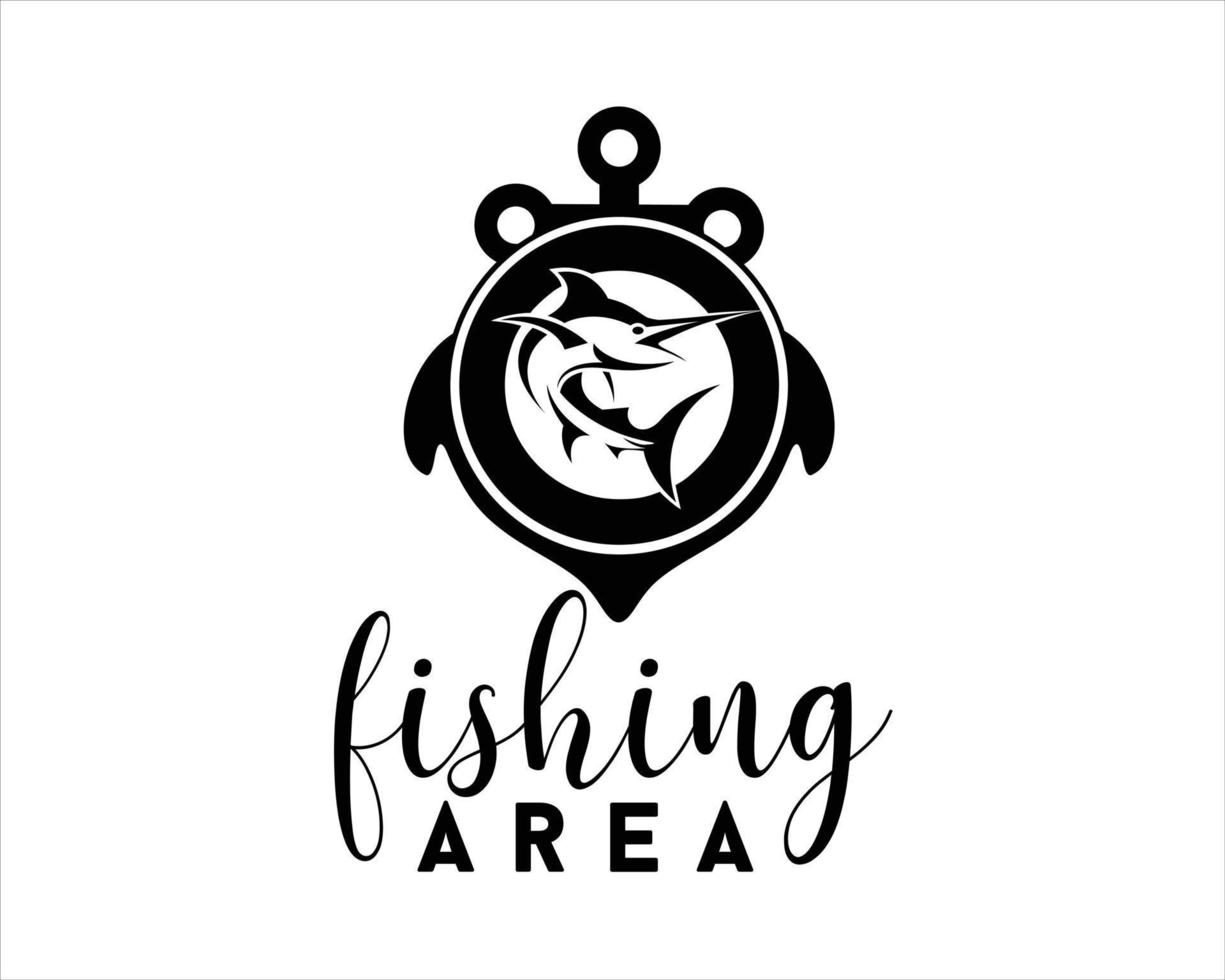 Marlin-Fisch-Logo für Angler vektor