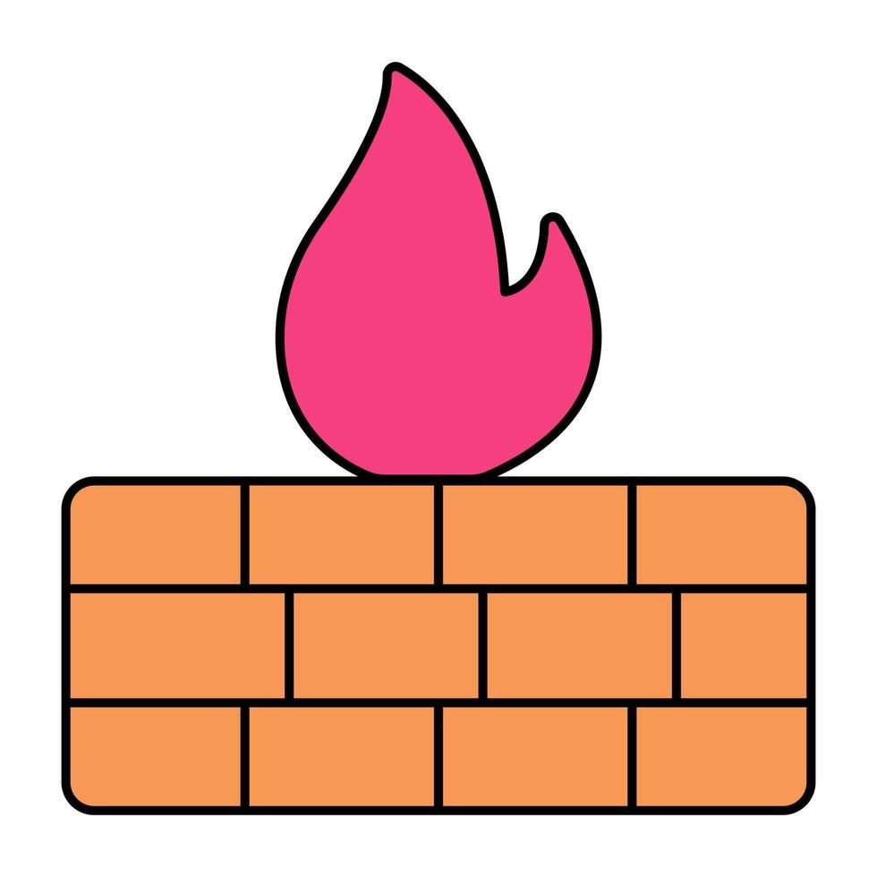 ein editierbares Design-Icon der Firewall vektor