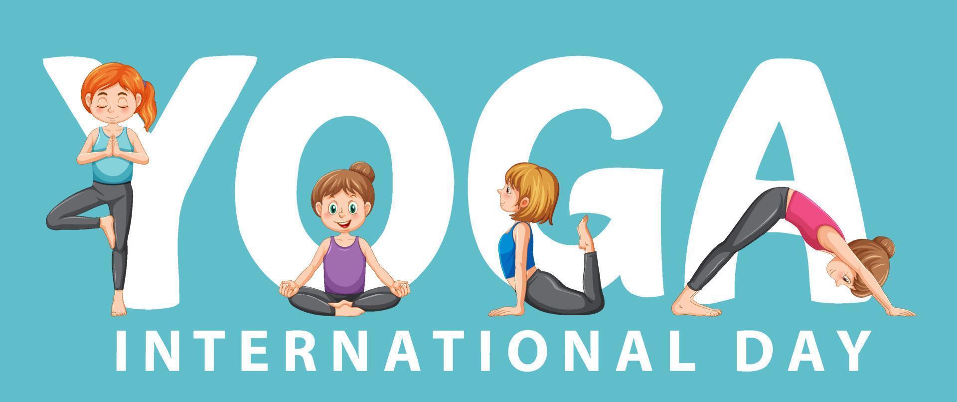 internationell yoga dag baner design vektor