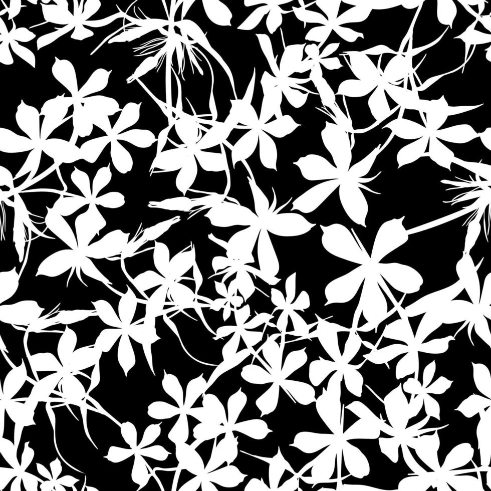 Nahtloser Hintergrund mit Blumen der schönen handgezeichneten Silhouette Phlox vektor