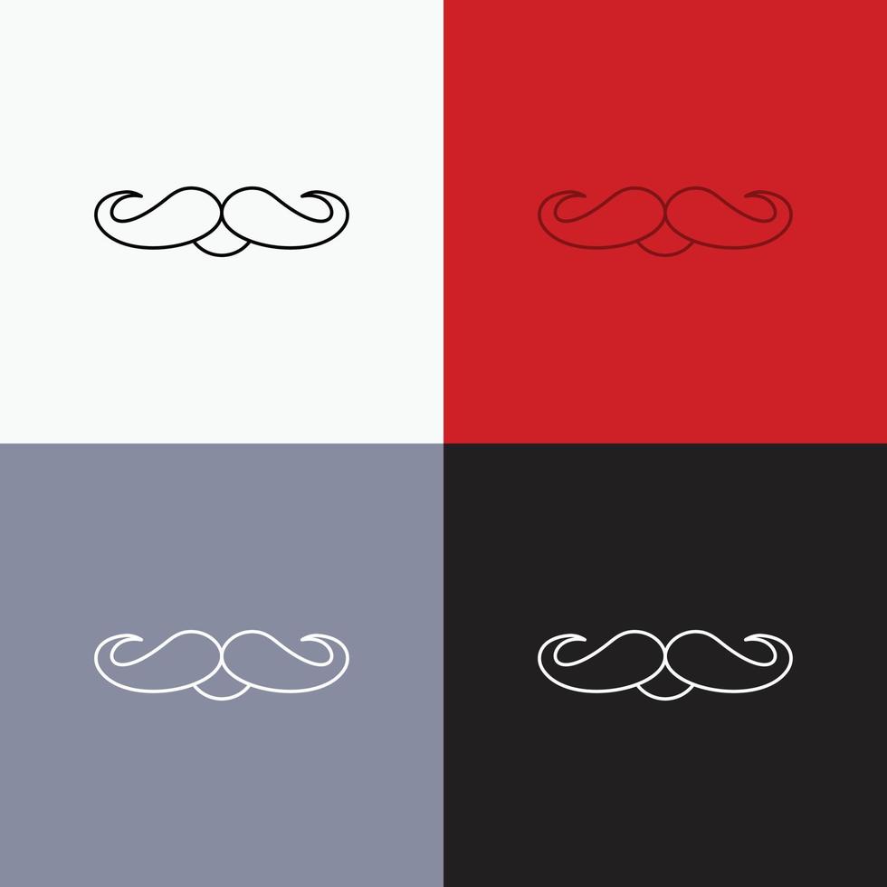 mustasch. hipster. flyttar. manlig. män ikon över olika bakgrund. linje stil design. designad för webb och app. eps 10 vektor illustration