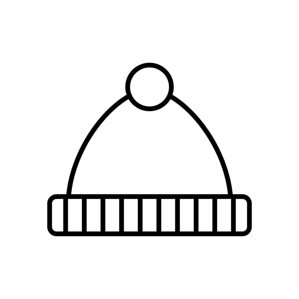 vinter- hatt översikt ikon vektor