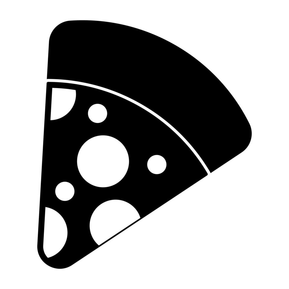 Bearbeitbare Design-Ikone der Pizzascheibe vektor