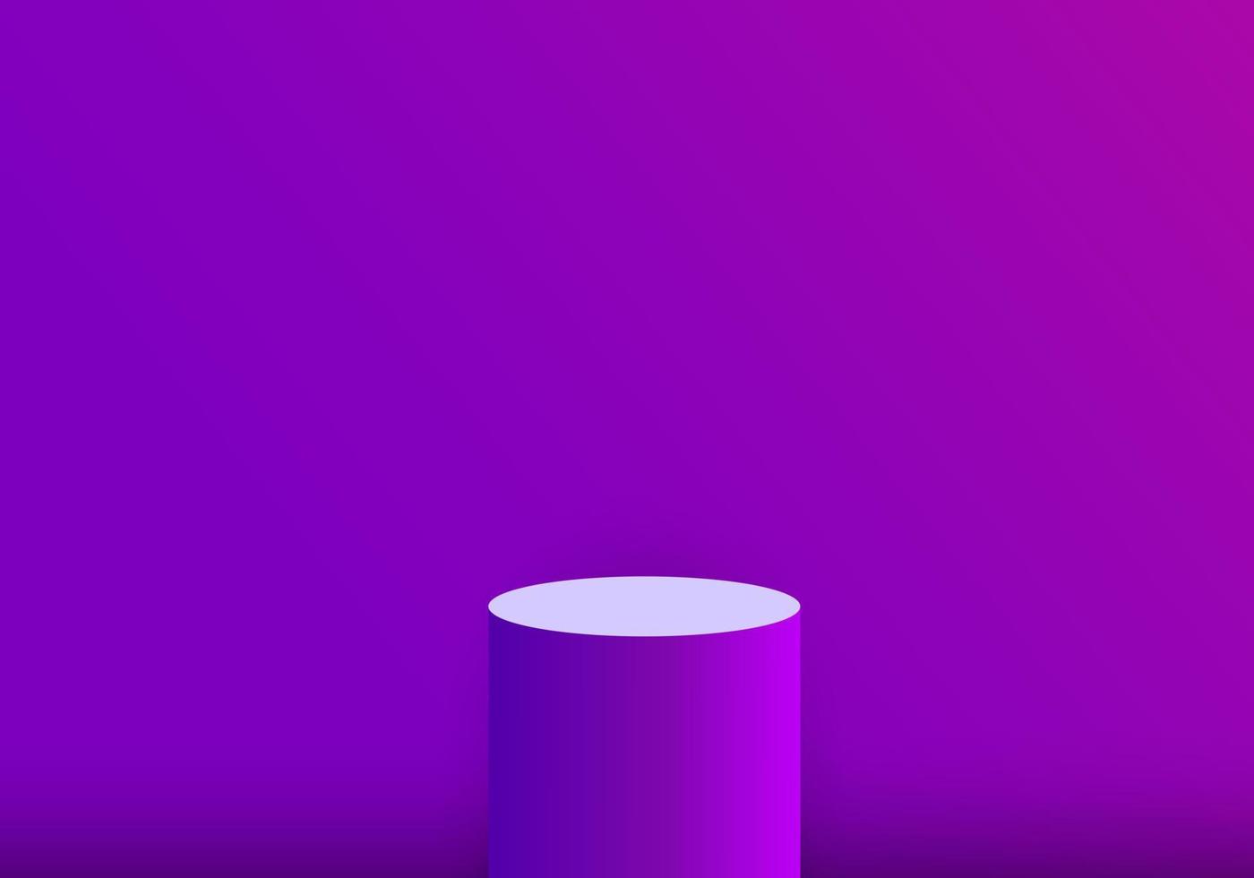 3D-Hintergrundprodukte mit violetten hohen Kugeln zum Anzeigen von Produkten. Hintergrund mit Farbverlauf, um die Unterscheidungskraft der zu platzierenden Produkte zu erhöhen. vektor