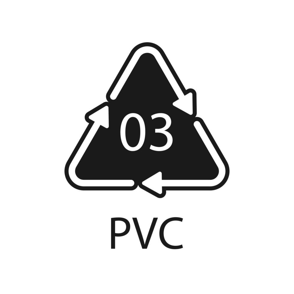 högdensitetspolyeten 03 pvc-ikonsymbol vektor