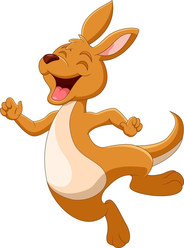 lustiges känguru der karikatur lächelt vektor