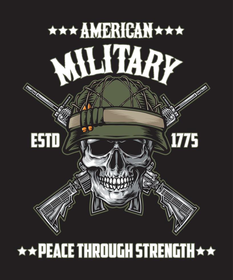 oss militär t-shirt design, amerikan militär t-shirt design. vektor