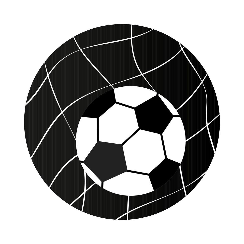 fotboll boll i de mål ikon vektor illustration