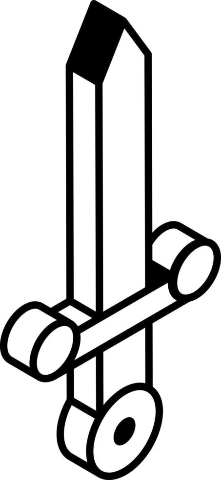 trendiges Liniensymbol eines Schwertes vektor