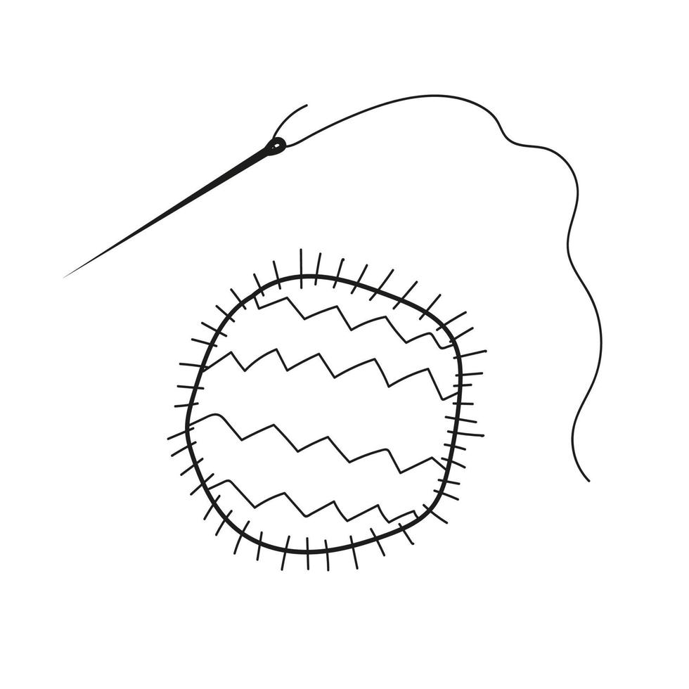 Vektor-Doodle handgezeichnete Nähstoffflecken. vektor