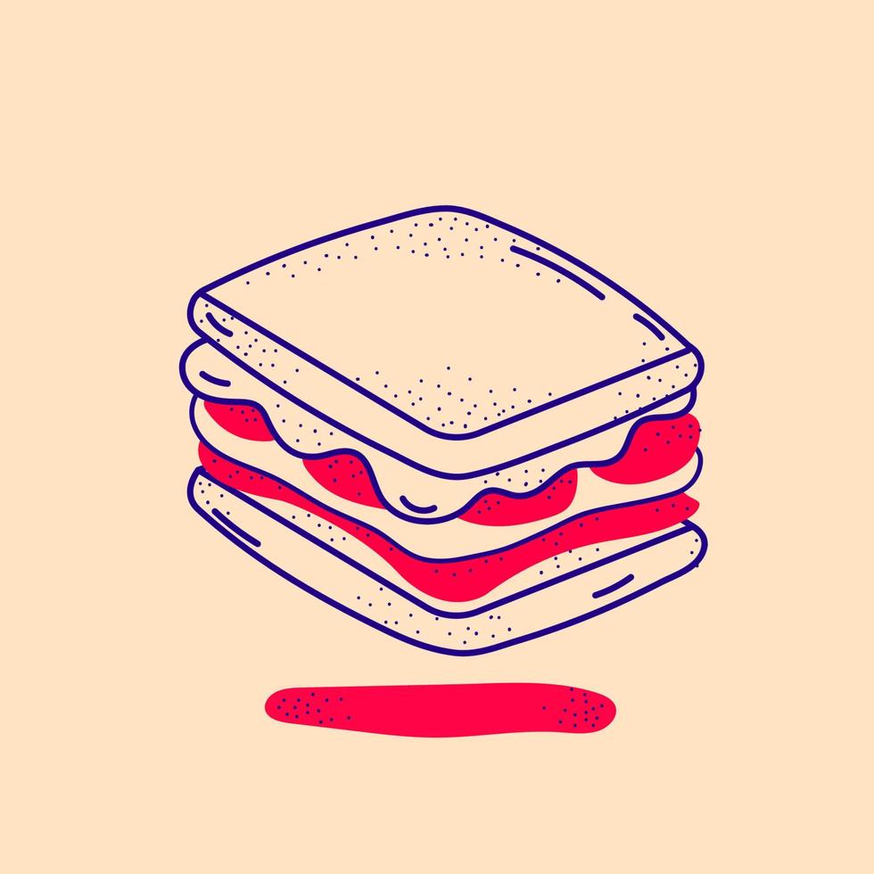 Abbildung Vektor Gliederung Sandwich. Symbol-Sandwich