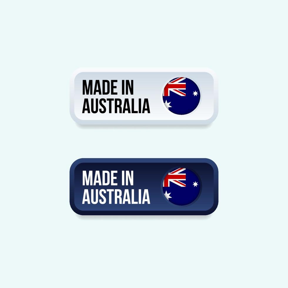 tillverkad i Australien klistermärke för produkt förpackning vektor