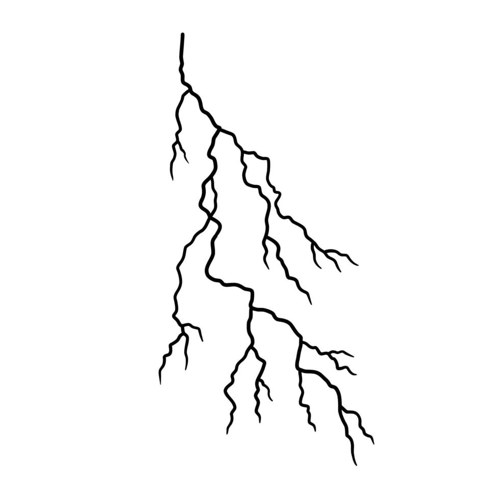 Blitz isoliert auf weißem Hintergrund. Vektor einfaches Symbol mit Donner- und Blitzentladung