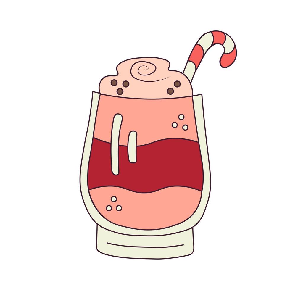 Weihnachtscocktail im Doodle-Stil vektor