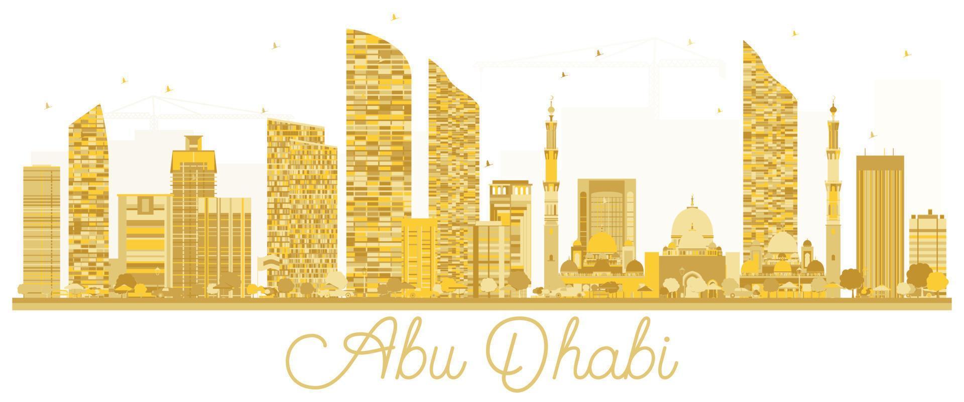 abu dhabi stadt skyline goldene silhouette. vektor