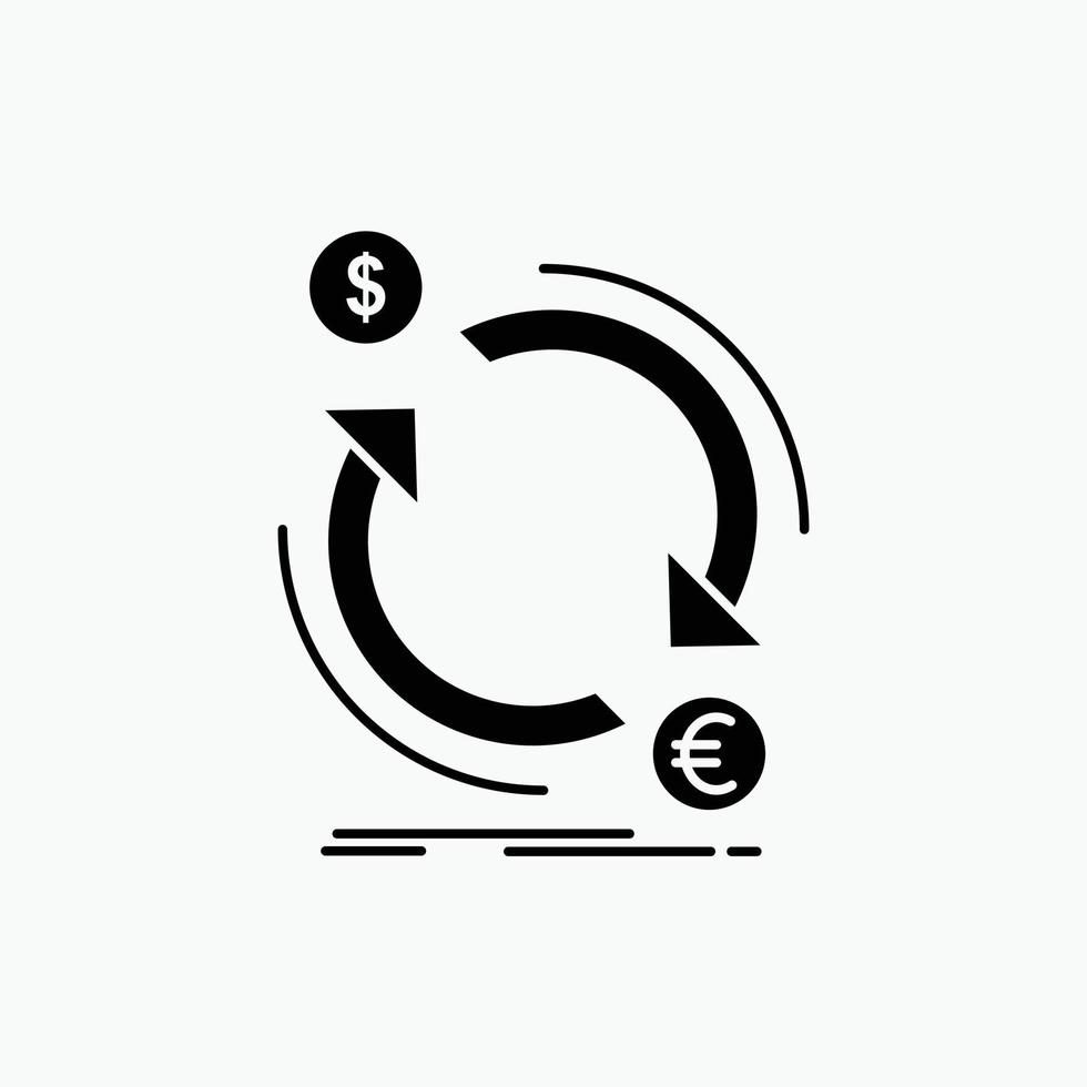 Austausch. Währung. Finanzen. Geld. Glyphen-Symbol konvertieren. vektor isolierte illustration