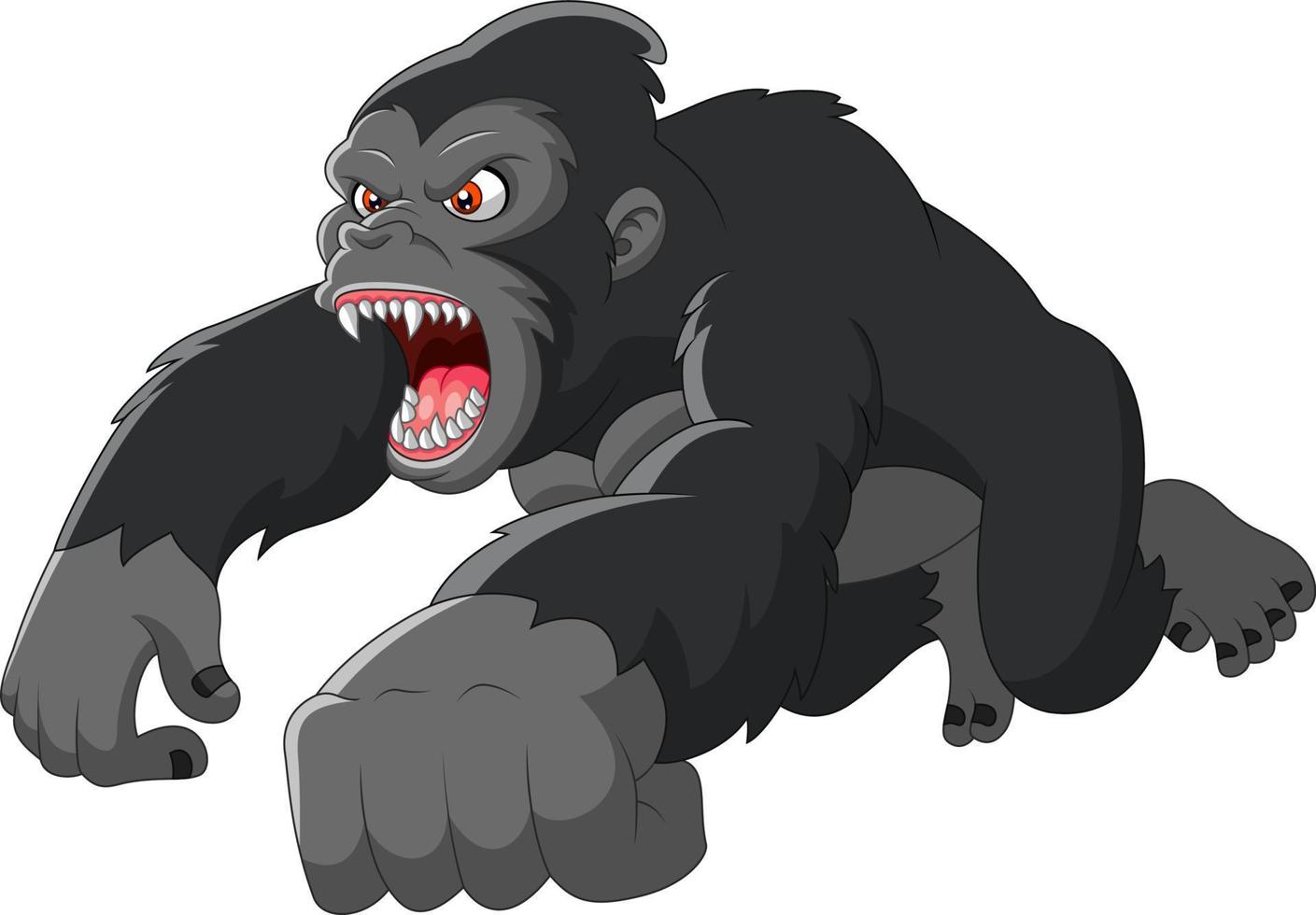 Cartoon großer Gorilla war wütend vektor
