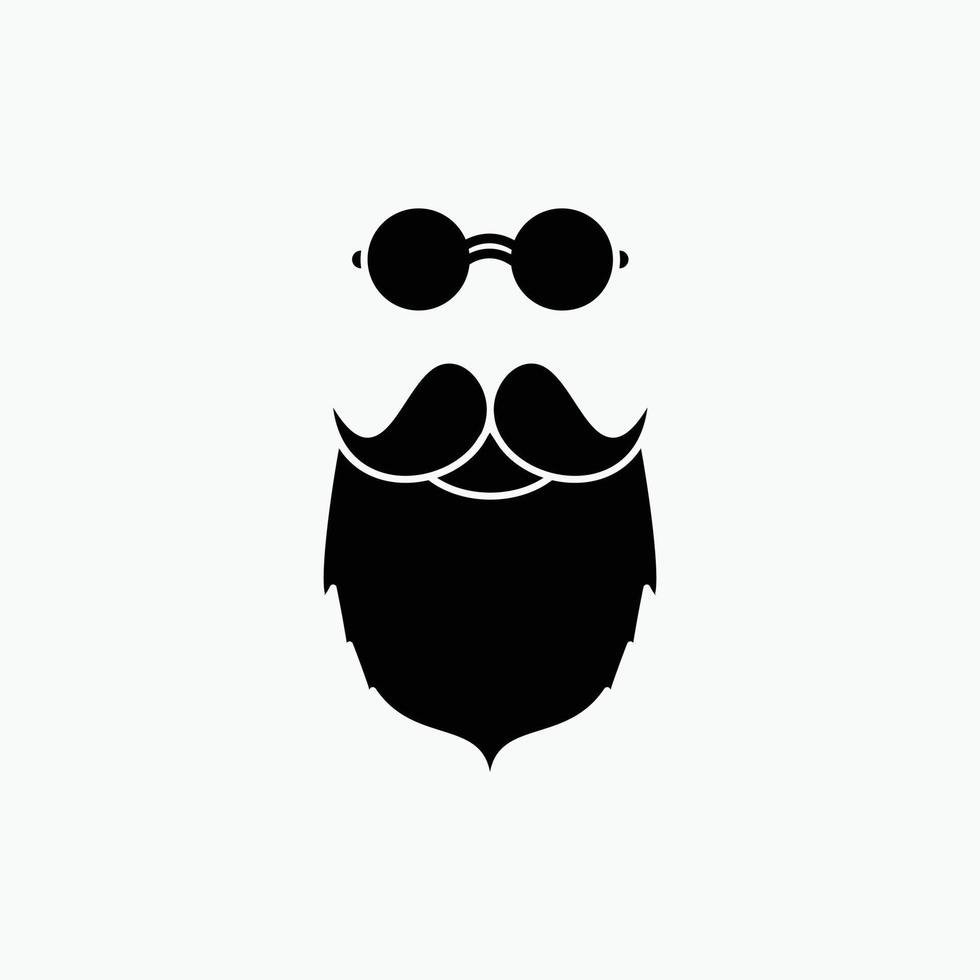 mustasch. hipster. flyttar. uthärdade. män glyf ikon. vektor isolerat illustration