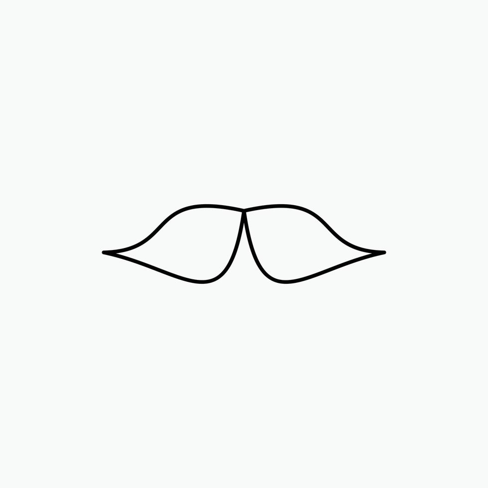 Schnurrbart, Hipster, Movember, männlich, Männer Symbol Leitung. vektor isolierte illustration