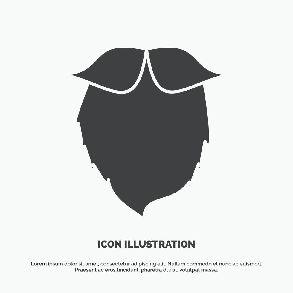 Schnurrbart, Hipster, Movember, Bär, Männersymbol. graues Symbol des Glyphenvektors für ui und ux, Website oder mobile Anwendung vektor