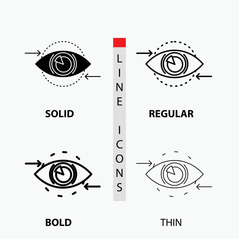 Geschäft. Auge. Marketing. Vision. Plansymbol in dünn. regulär. fette Linie und Glyphenstil. Vektor-Illustration vektor