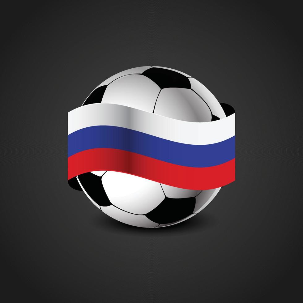 Russland-Flagge rund um den Fußball vektor