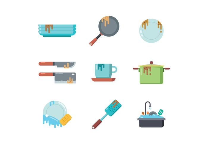 Gratis Dirty Dishes Vector