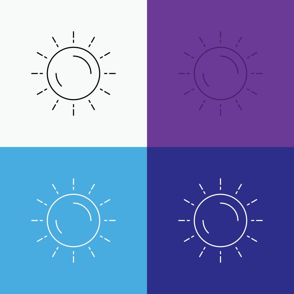 Sonne. Wetter. Sonnenuntergang. Sonnenaufgang. Sommersymbol über verschiedenen Hintergrund. Linienstil-Design. entwickelt für Web und App. eps 10-Vektorillustration vektor