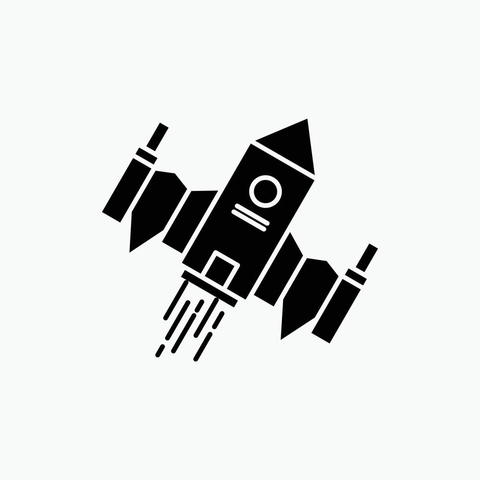 Raumfahrzeug. Raumschiff. Schiff. Platz. Außerirdisches Glyphen-Symbol. vektor isolierte illustration