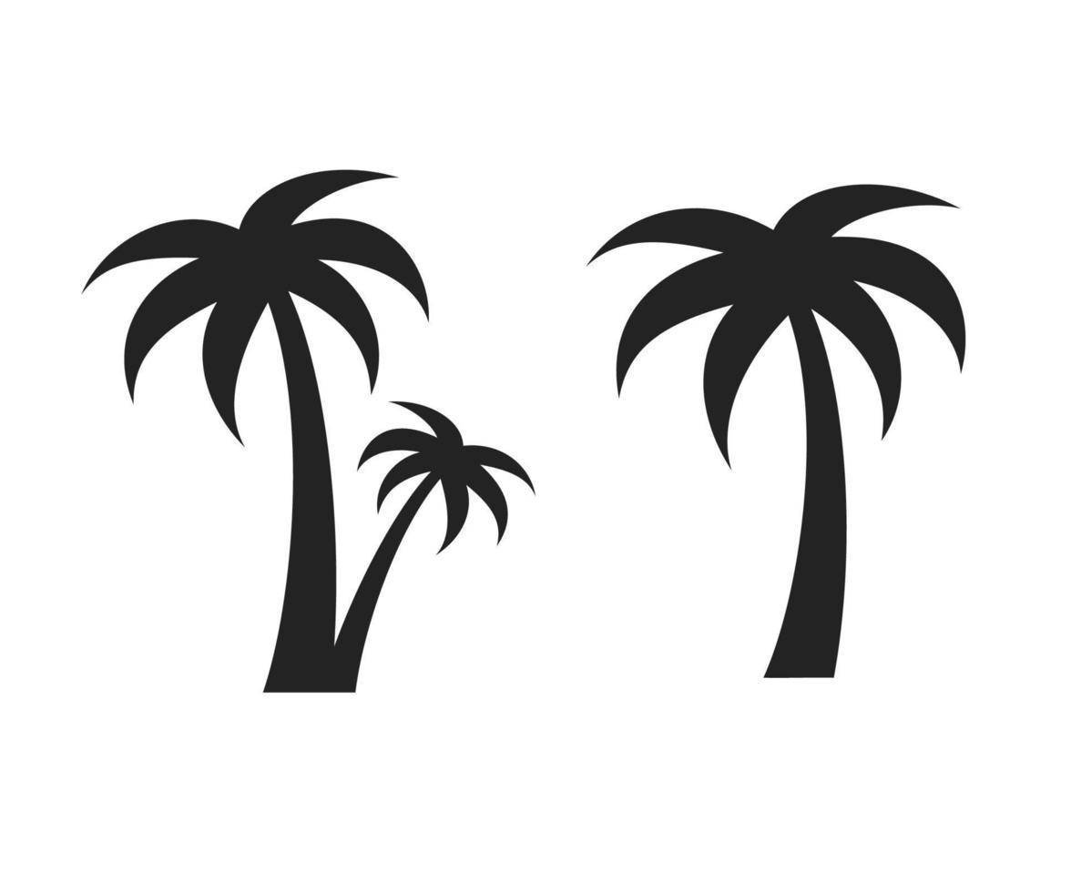Palmen-Silhouette-Vektor. Illustration. Symbol. Schild. Entwurf. vektor