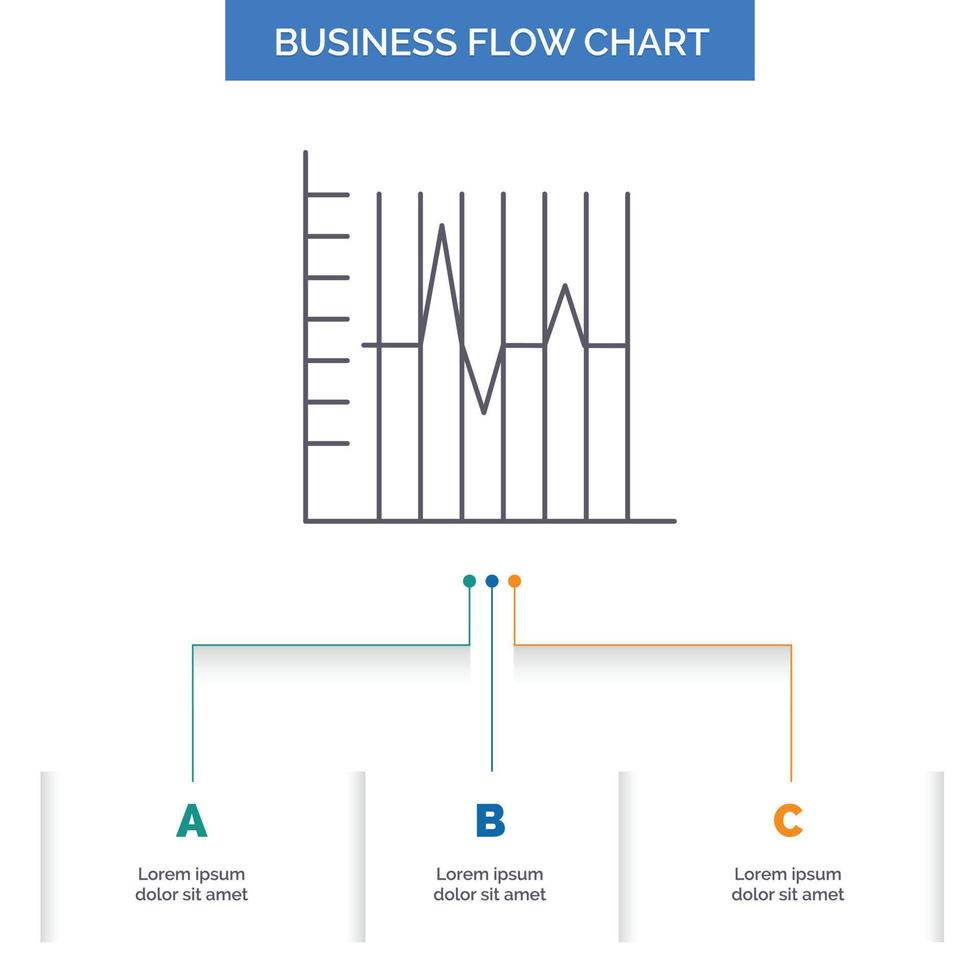 framsteg. Rapportera. statistik. patient. återhämtning företag strömma Diagram design med 3 steg. linje ikon för presentation bakgrund mall plats för text vektor