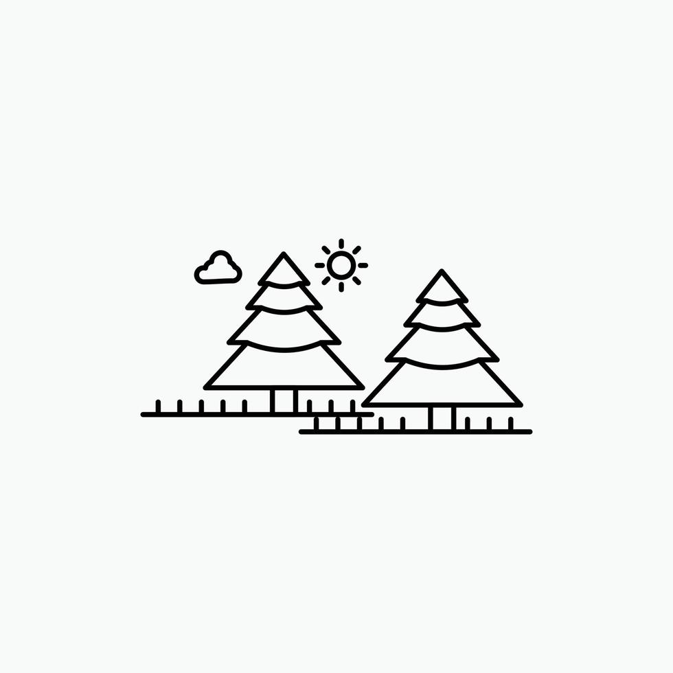 Wald, Camping, Dschungel, Baum, Pinien Symbol Leitung. vektor isolierte illustration
