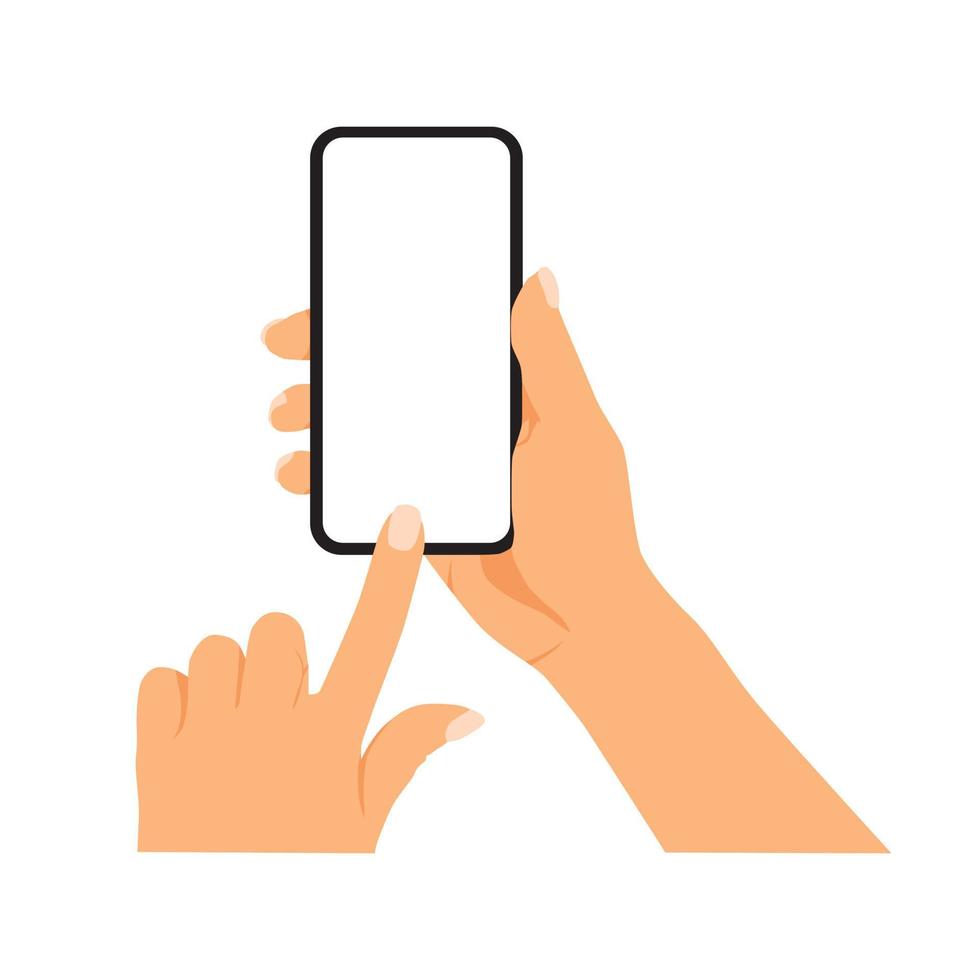 vektor illustration av person innehav smart telefon, hand innehav smart telefon