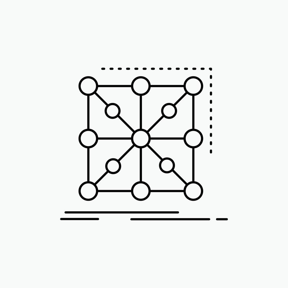 Daten. Rahmen. App. Cluster. komplexes Liniensymbol. vektor isolierte illustration