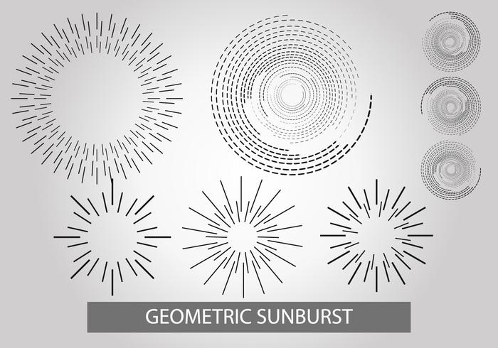 Geometrisk Sunburst Vector Set